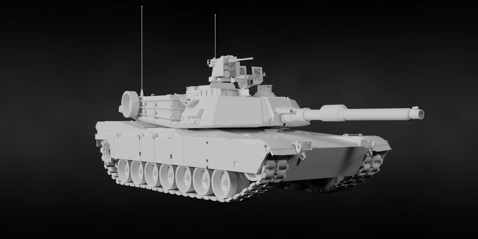 Tank m1 abrams Low-poly 3D model_9