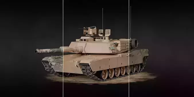 Tank m1 abrams Low-poly 3D model