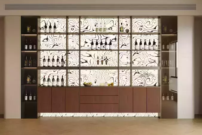 Italian   style luminous wine cabinet