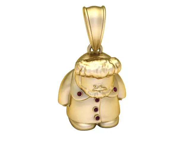 Santa Claus Pendant 3D Printable Model 3D print model_0