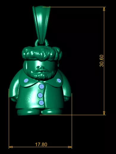 Santa Claus Pendant 3D Printable Model 3D print model_4