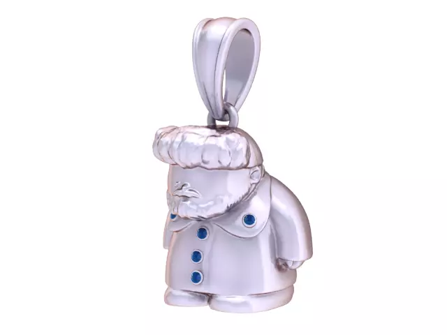 Santa Claus Pendant 3D Printable Model 3D print model_3