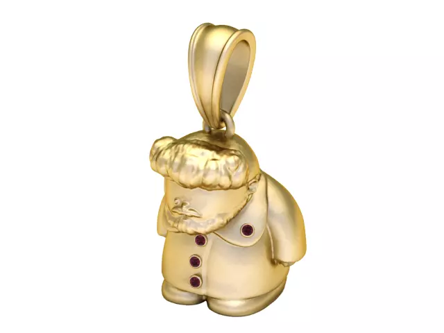 Santa Claus Pendant 3D Printable Model 3D print model_1