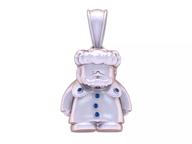 Santa Claus Pendant 3D Printable Model 3D print model_2