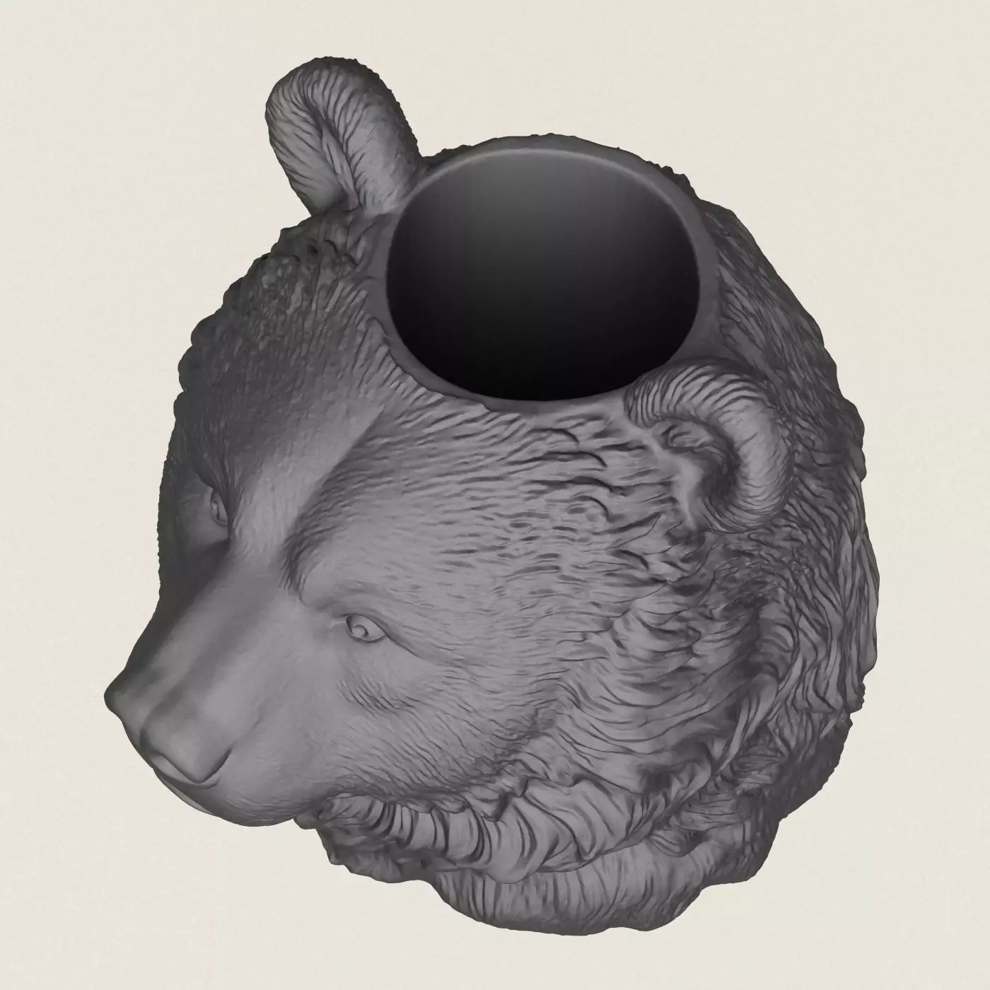 Bear Head Vase Print Ready 3D Model 3D print model_2