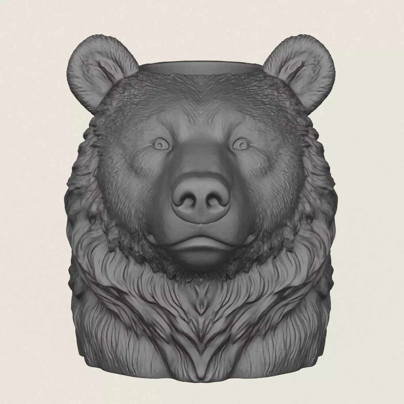 Bear Head Vase Print Ready 3D Model 3D print model_3
