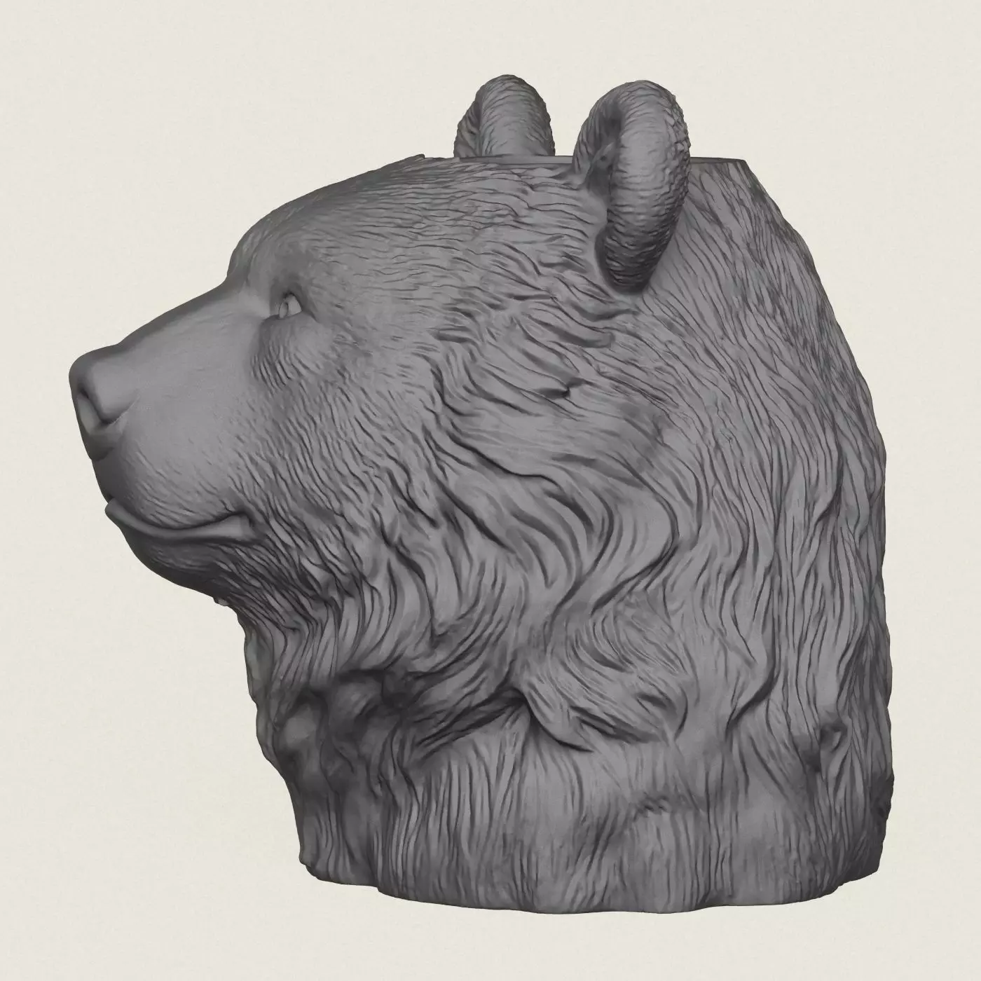 Bear Head Vase Print Ready 3D Model 3D print model_4