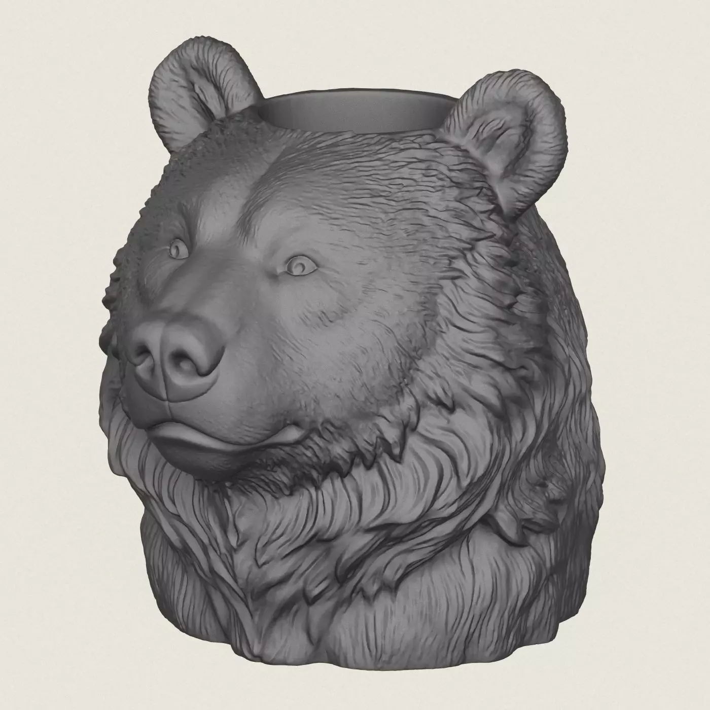 Bear Head Vase Print Ready 3D Model 3D print model_1
