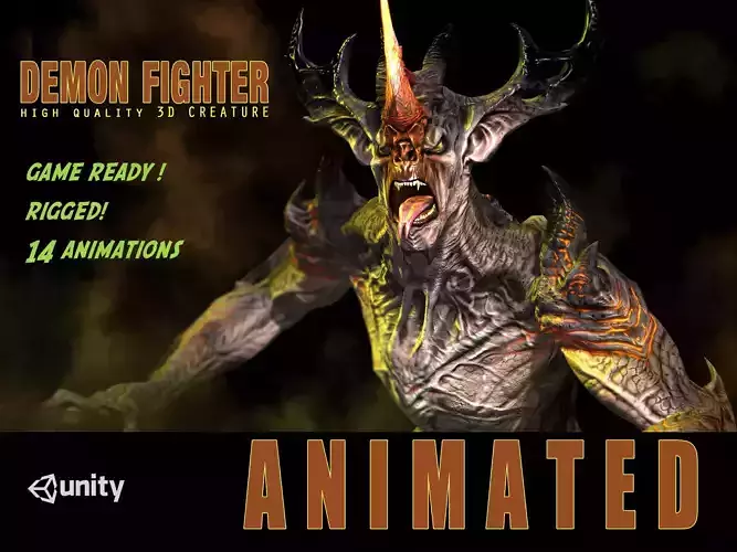 Demon Fighter  Low-poly 3D model