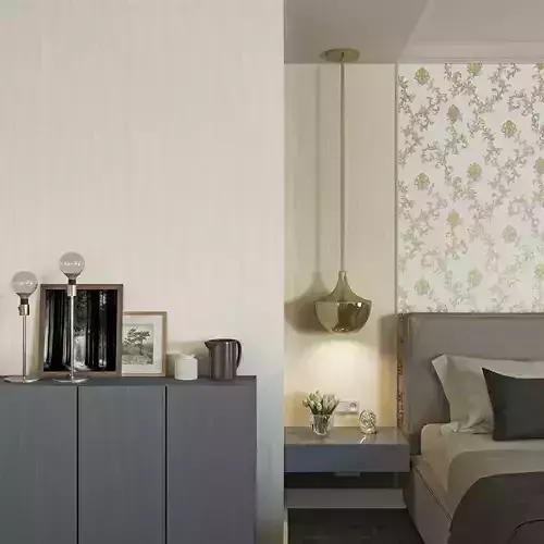 Elegant Cream Woven Wave Wallpaper 