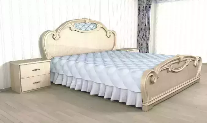 Calssical bed with bedside tables