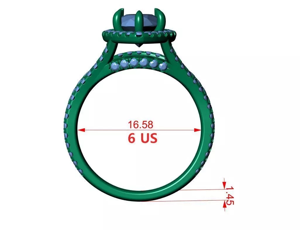 Pear Engagement Ring 3D print model_13