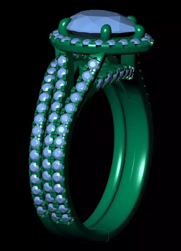 Pear Engagement Ring 3D print model_15