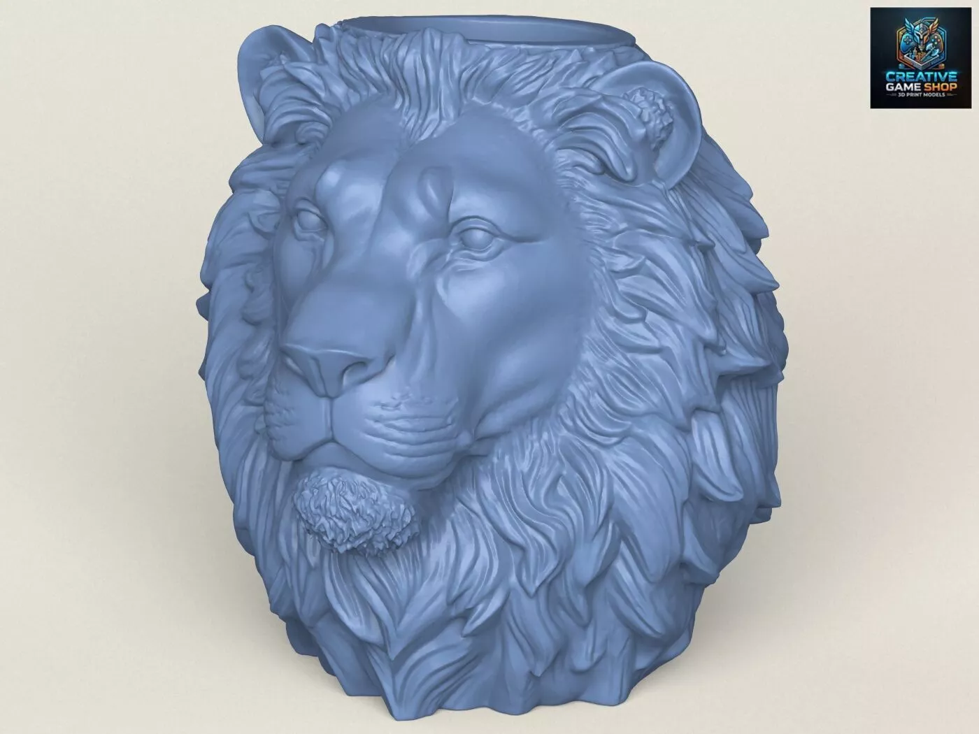 Lion Animal Head Vase 3D print model