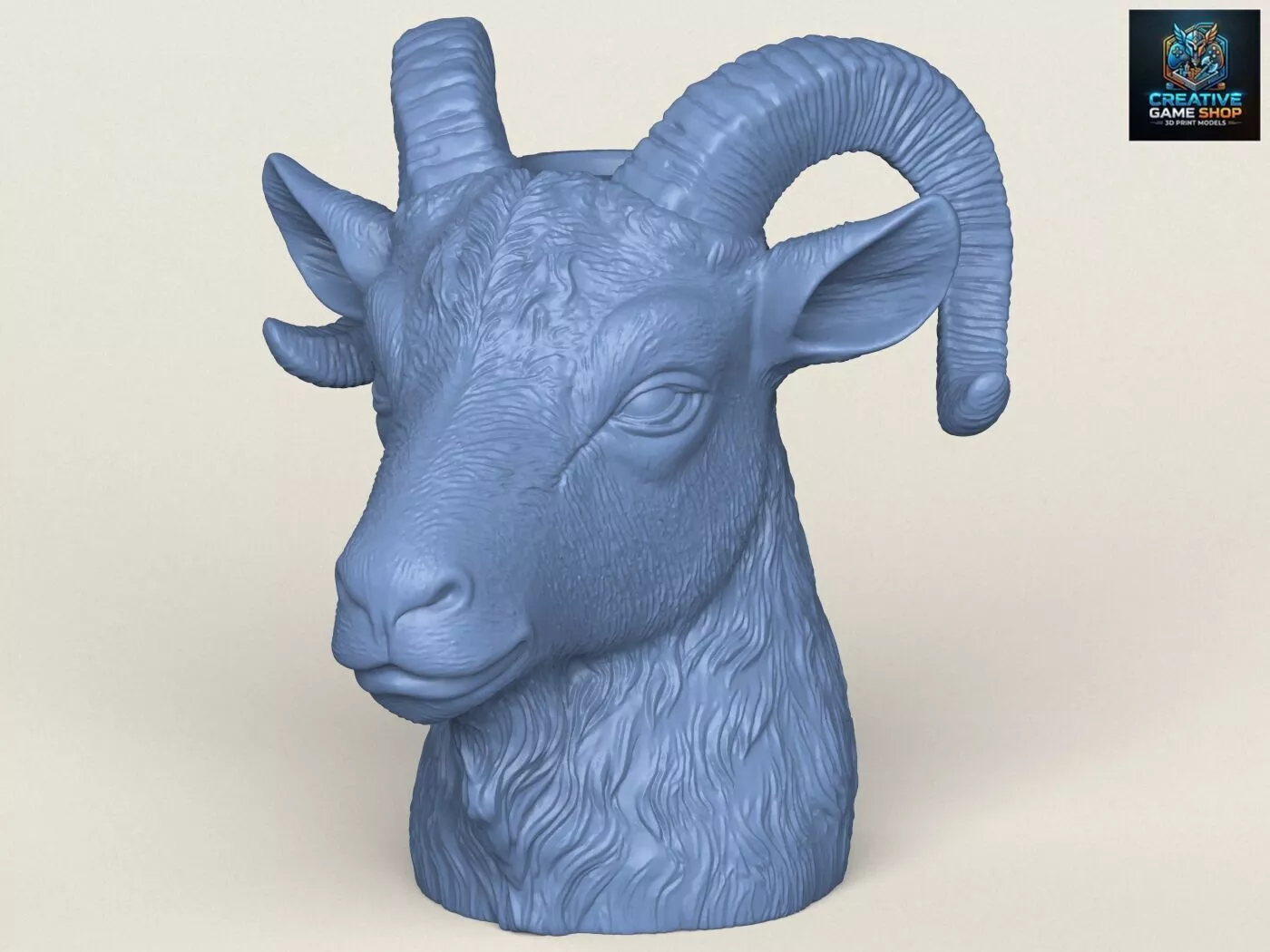 Goat Animal Head Vase 3D print model