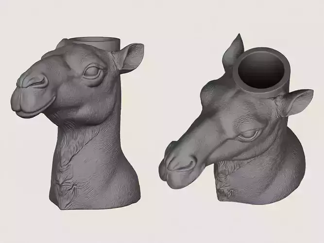 Camel Face Vase Print Ready 3D Model