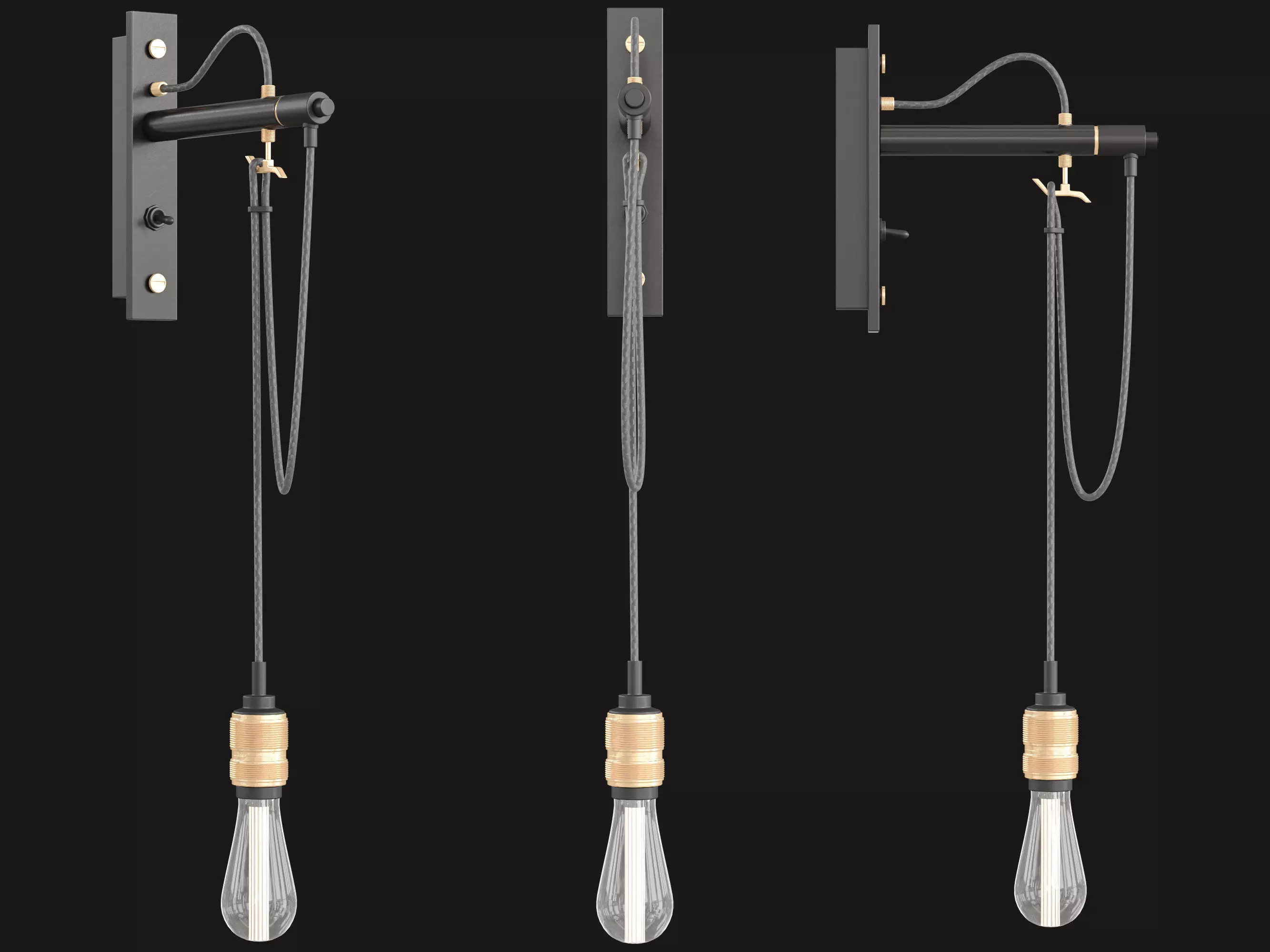 Hook Wall light 3D model_10