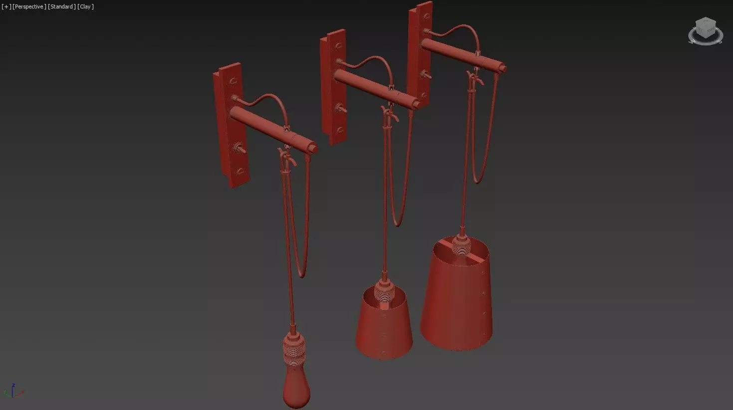 Hook Wall light 3D model_16