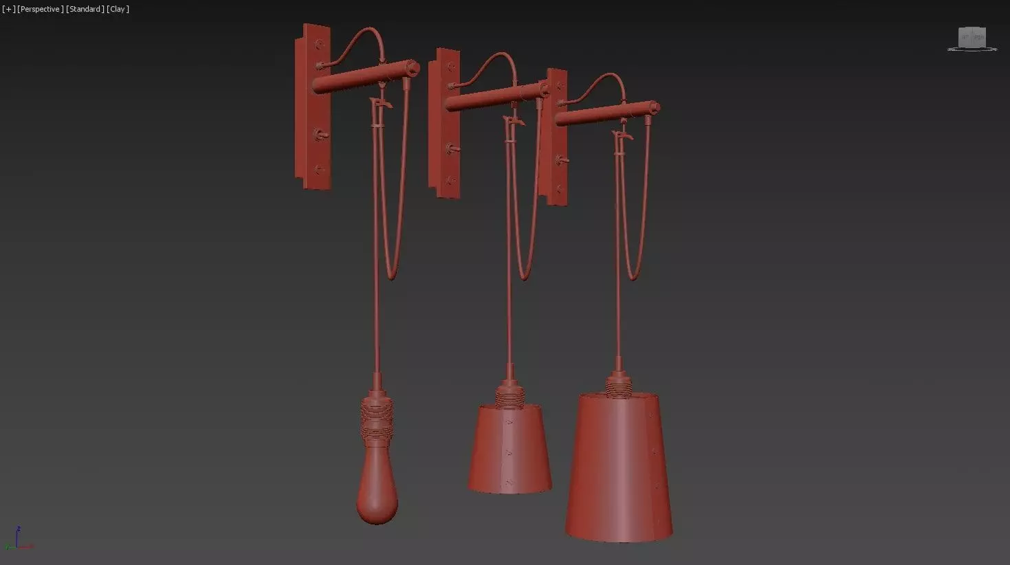 Hook Wall light 3D model_17