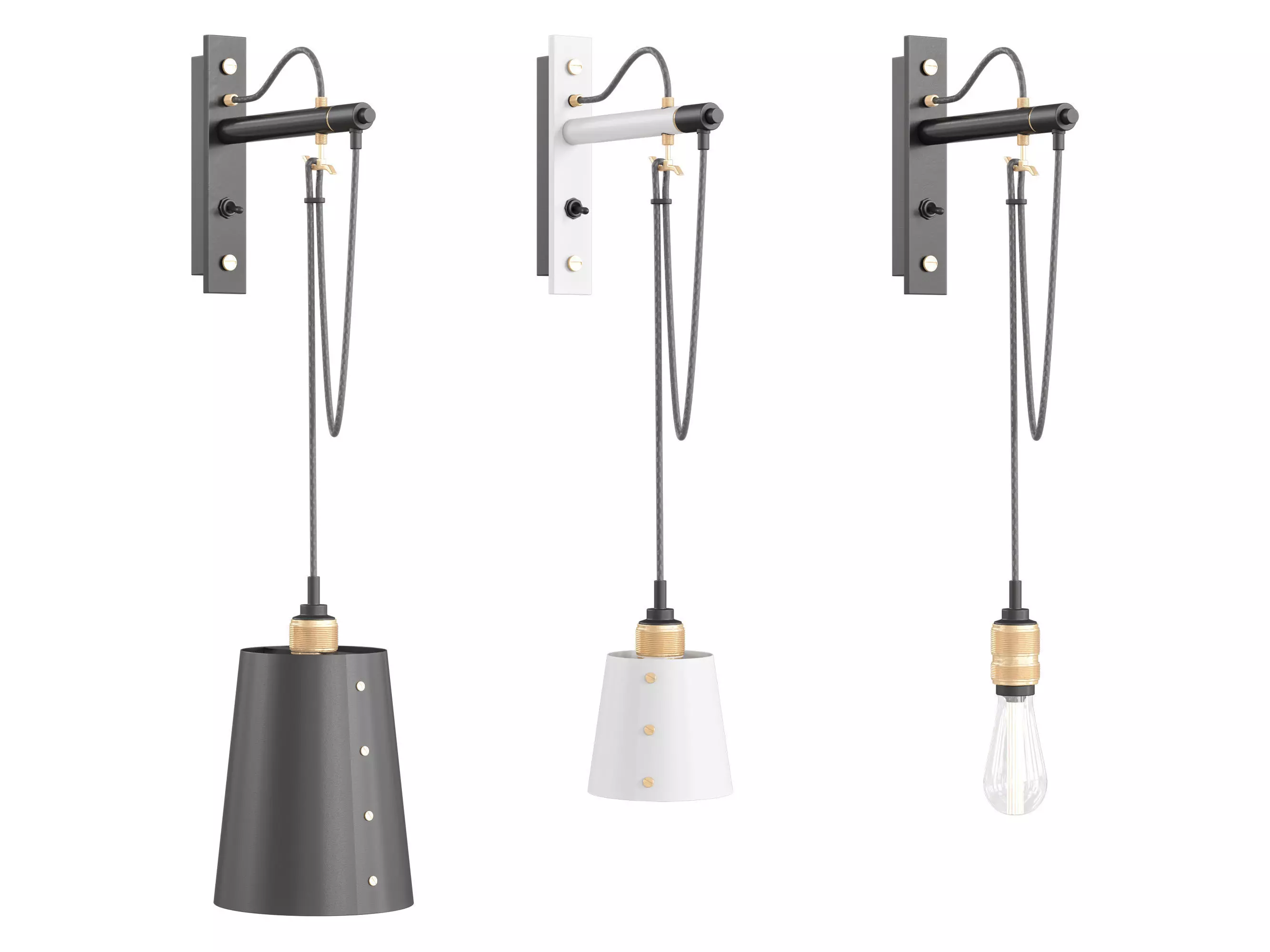 Hook Wall light 3D model_0