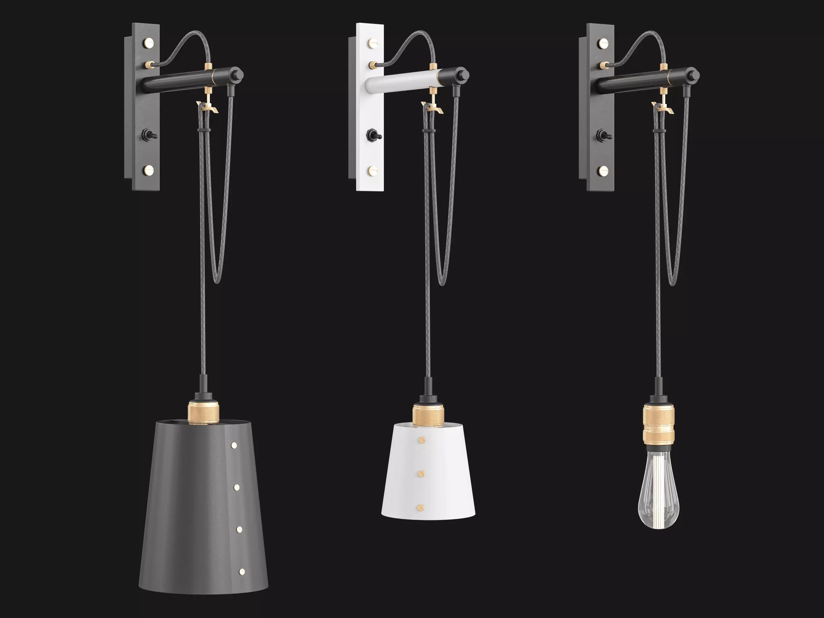 Hook Wall light 3D model_1