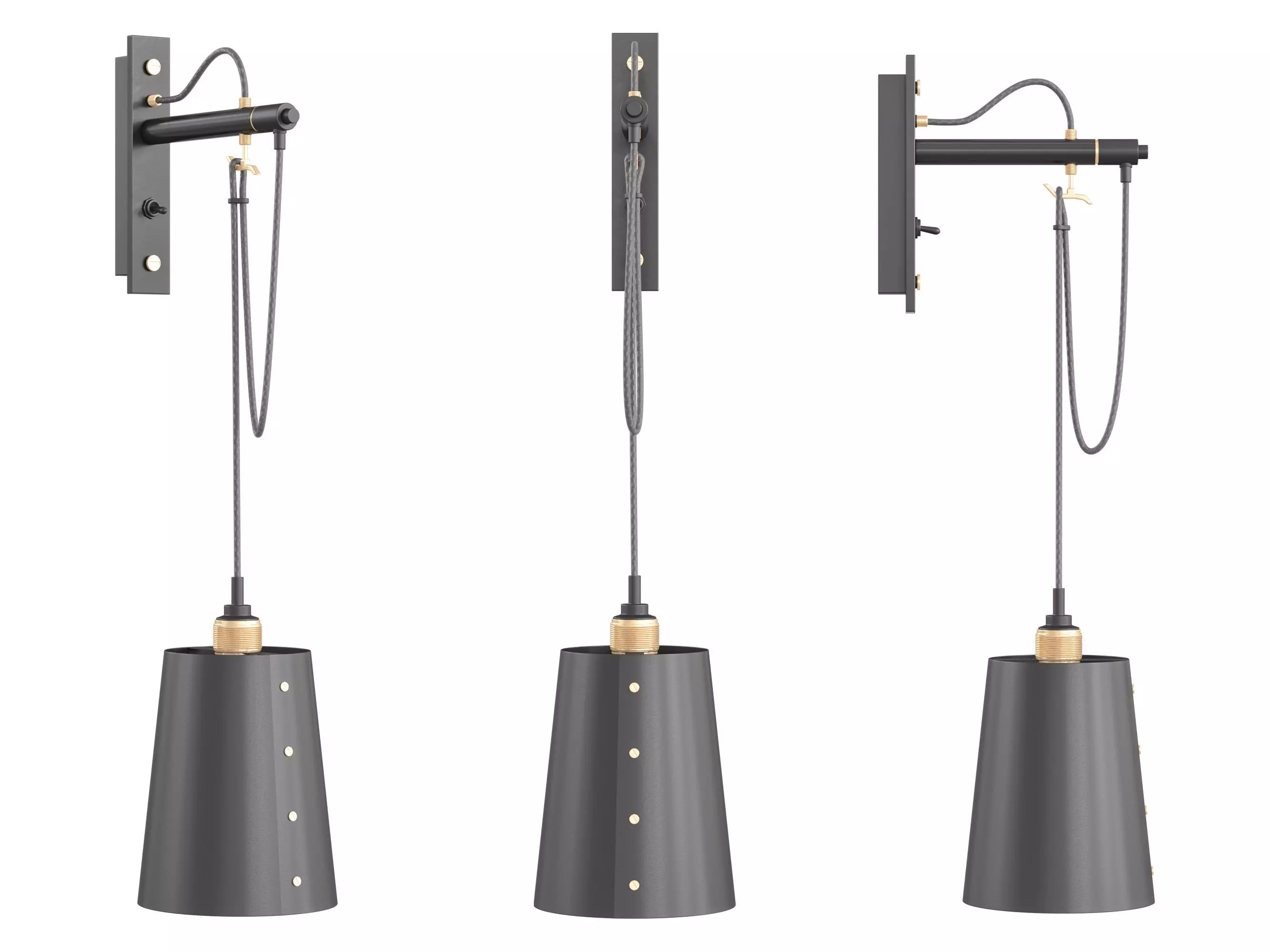 Hook Wall light 3D model_6