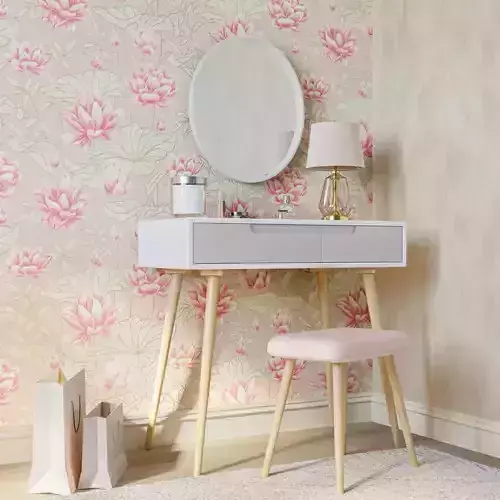 Blush Lotus Garden Wallpaper