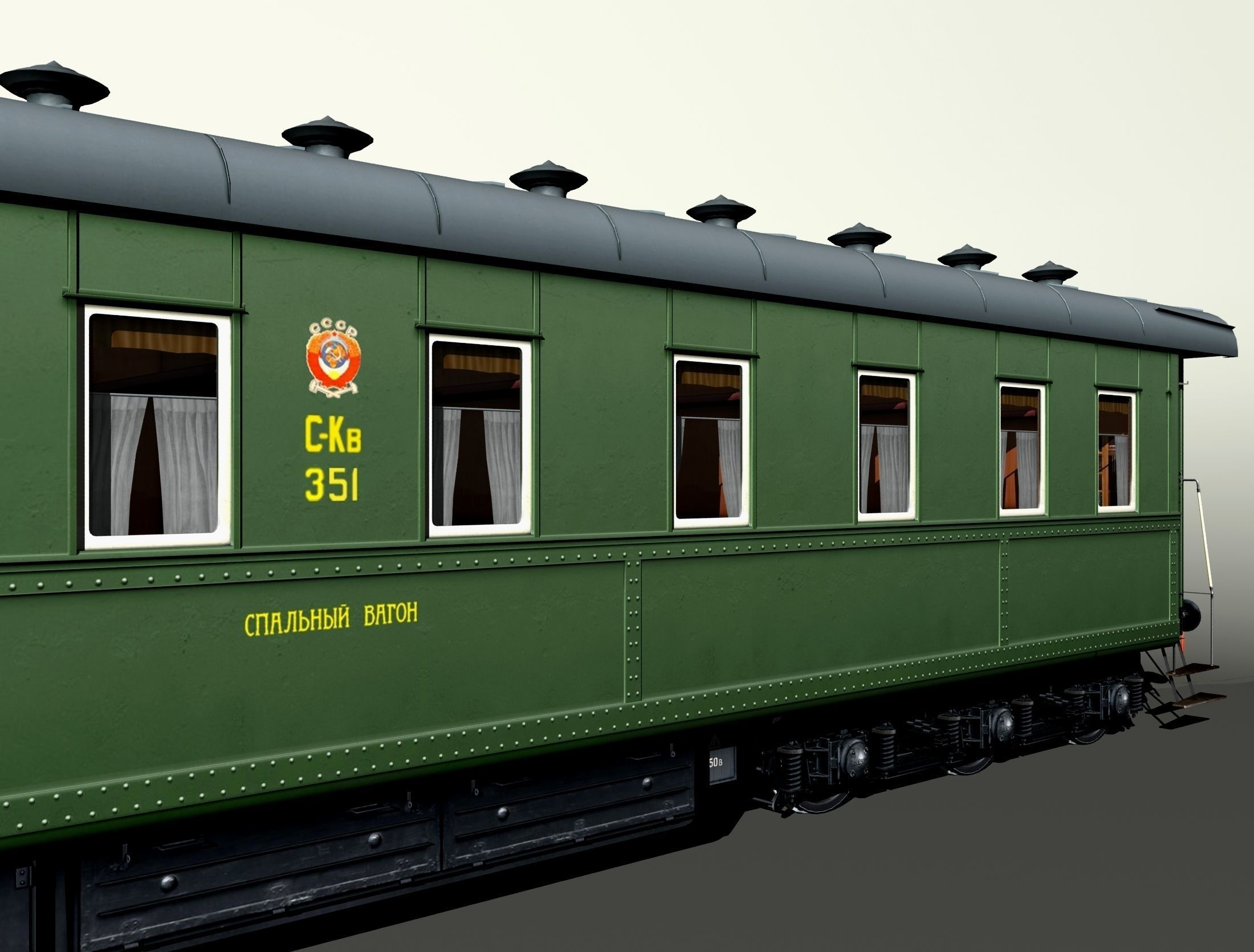 6-axle passenger railcar 3D model_4