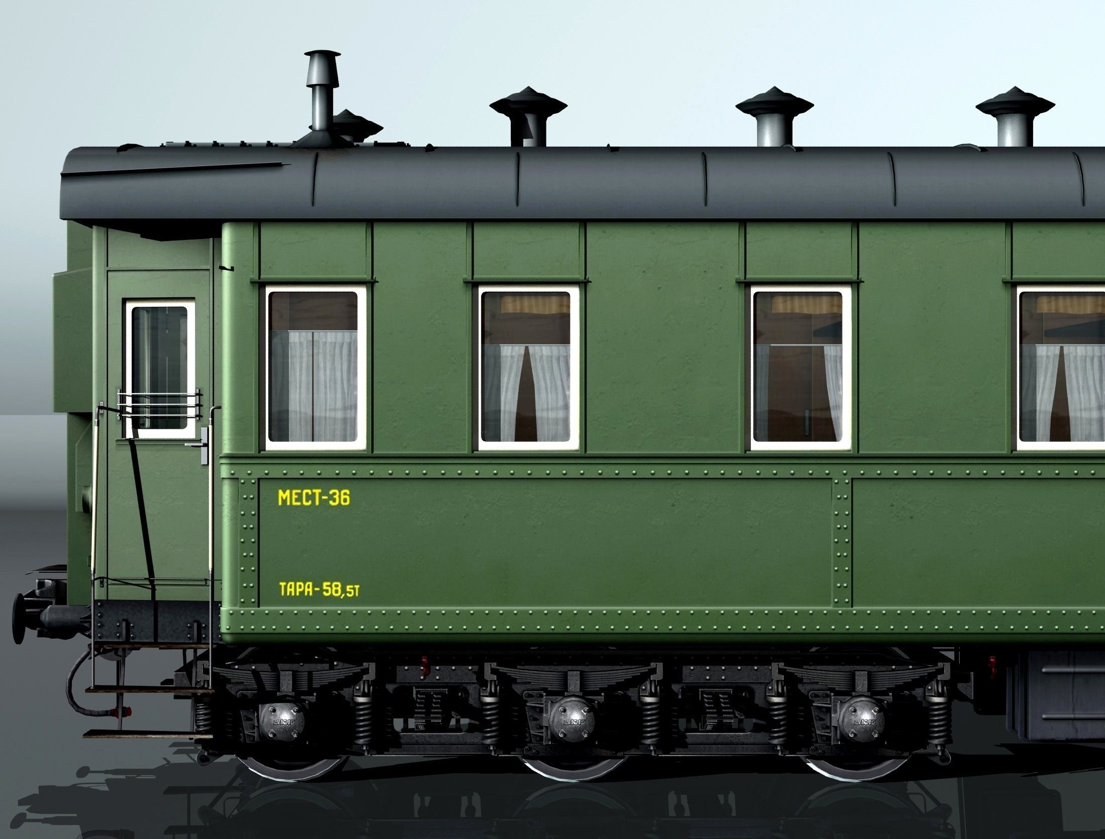 6-axle passenger railcar 3D model_1