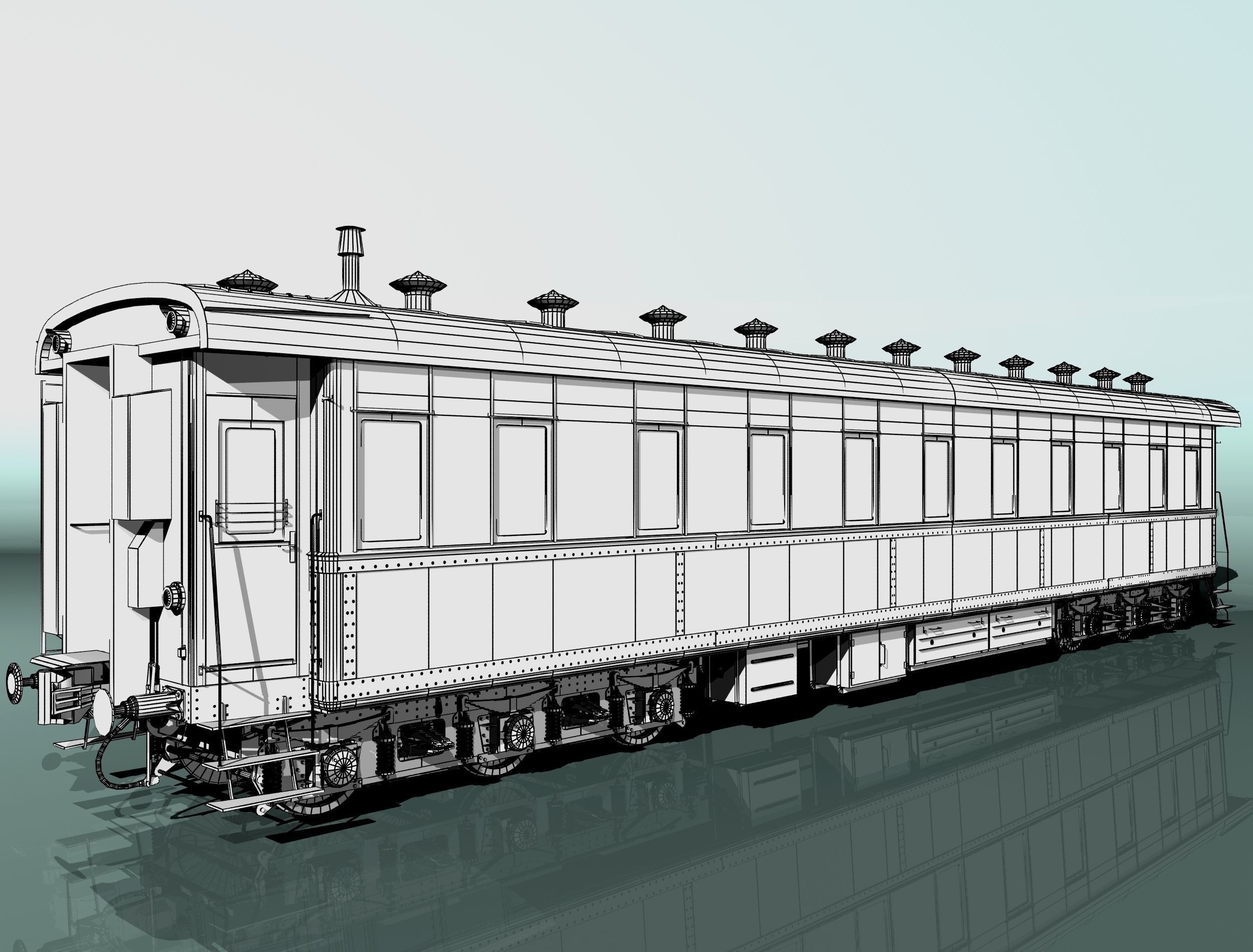 6-axle passenger railcar 3D model_22
