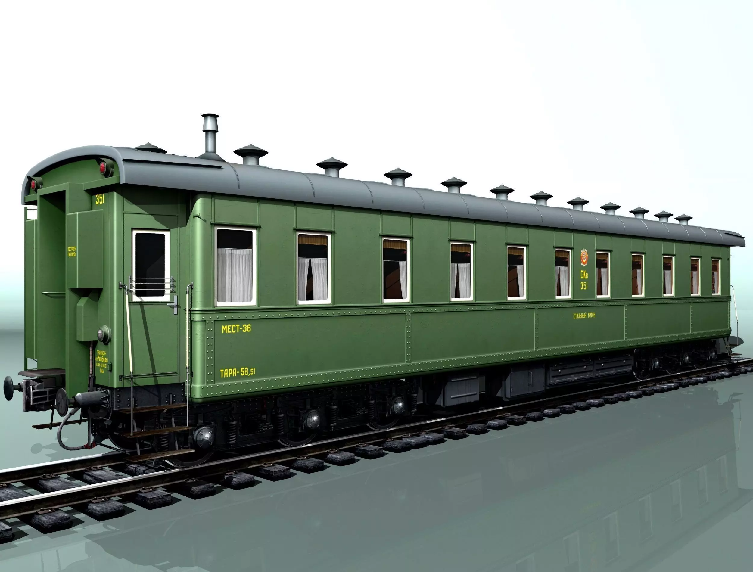 6-axle passenger railcar 3D model_0