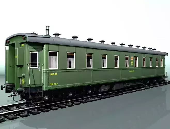 6-axle passenger railcar 3D model