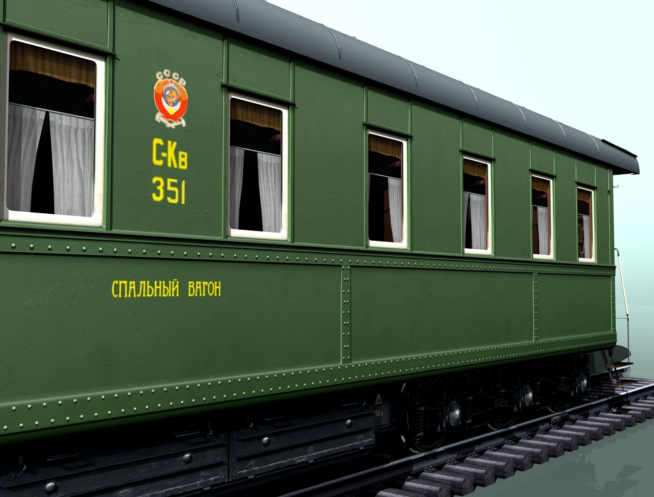 6-axle passenger railcar 3D model_5