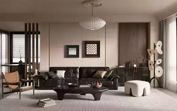 Wabi   sabi style living room