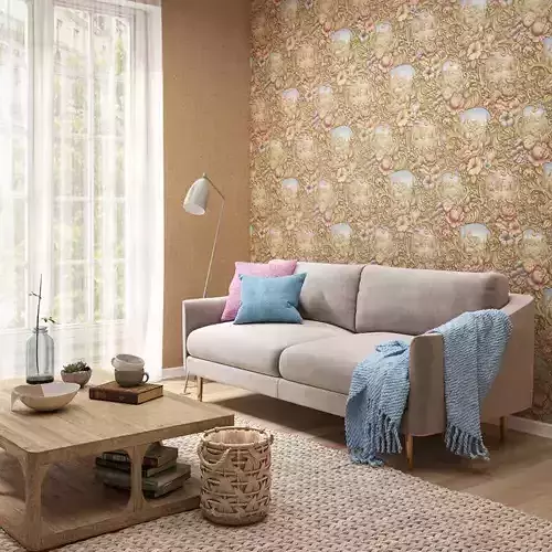 Warm Linen Weave Wallpaper