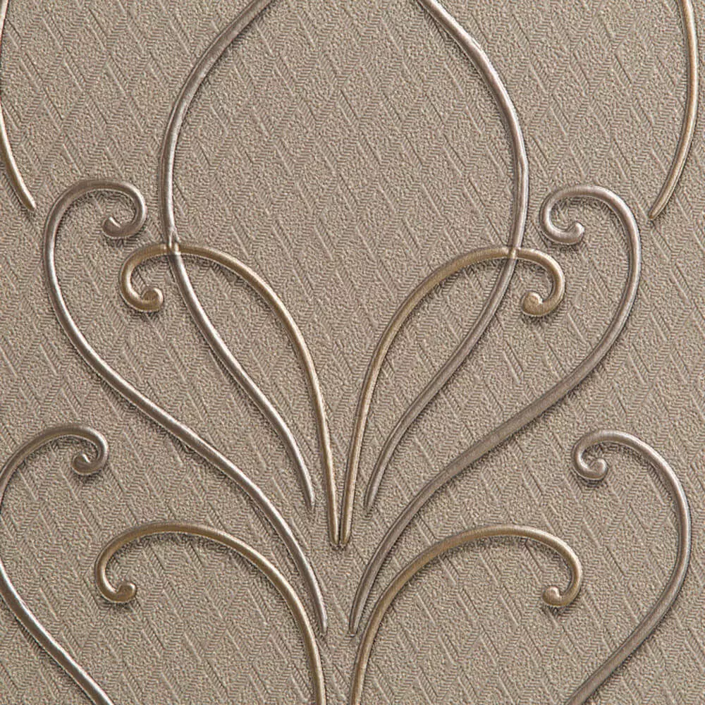 Mocha Metallic Vine Wallpaper Texture_1