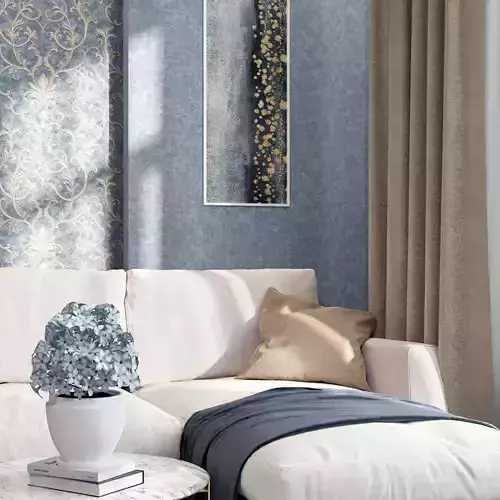 Steel Blue Mineral Wash Wallpaper 