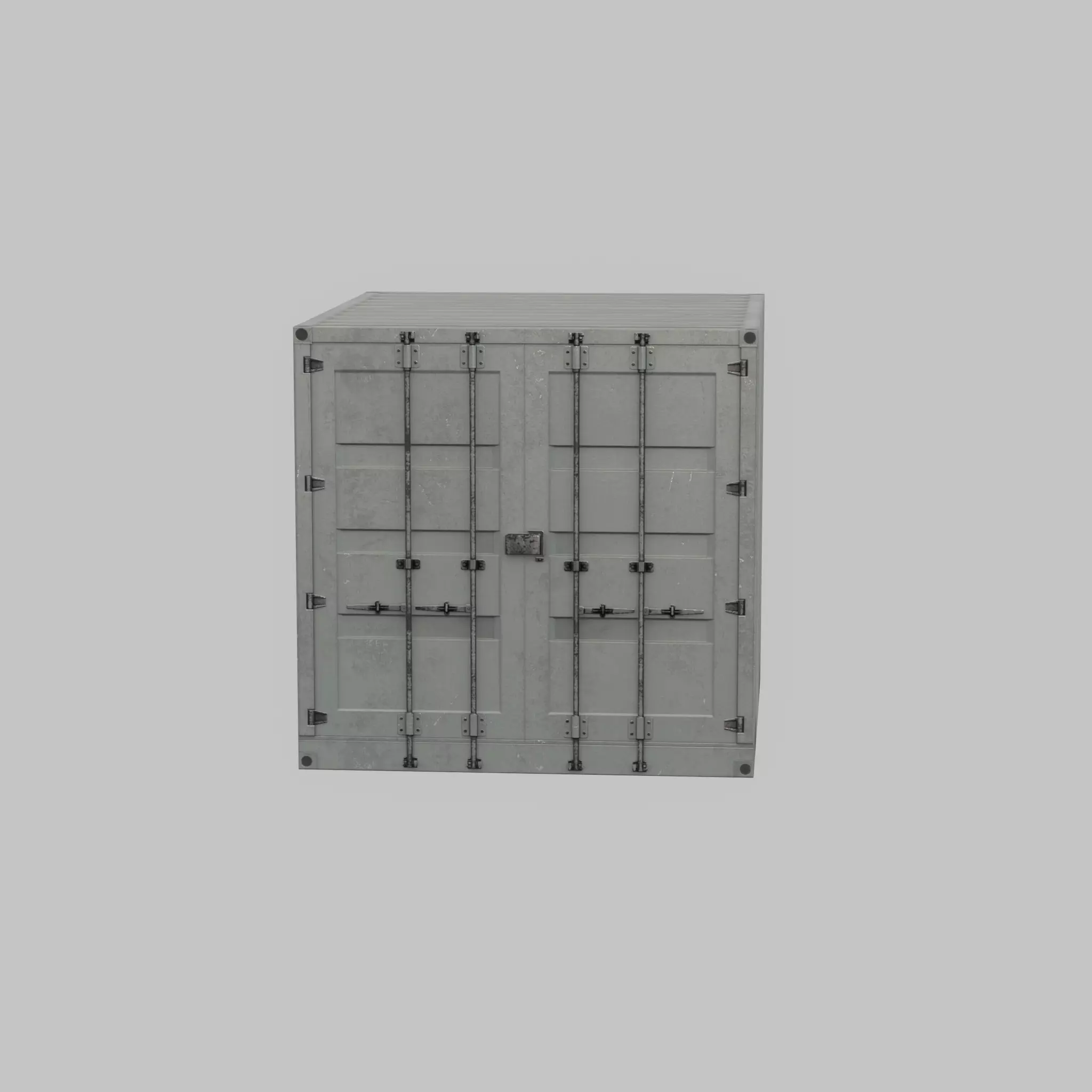 Shipping Container light gray 6ft Low-poly 3D model_26