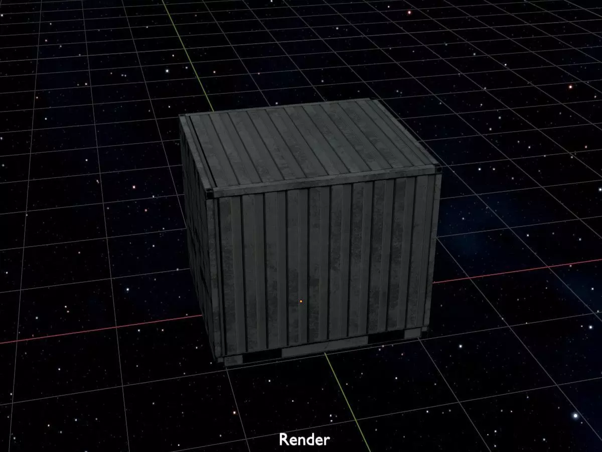 Shipping Container light gray 6ft Low-poly 3D model_18