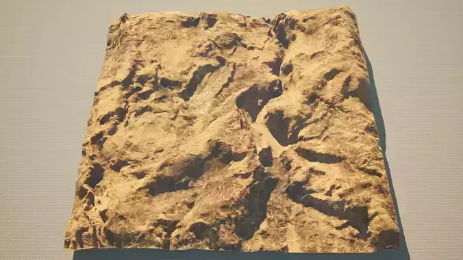 Desert Terrain-Game Ready 3D Model Low-poly 3D model