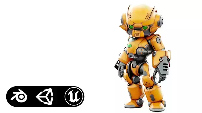 ROBO ZERO-M2  Rigged for Unreal Engine - Unity - MIXAMO