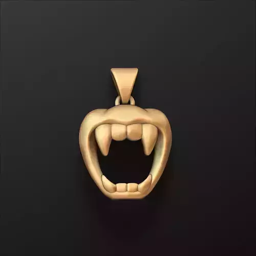 Halloween Vampire Mouth Pendant 3D print model