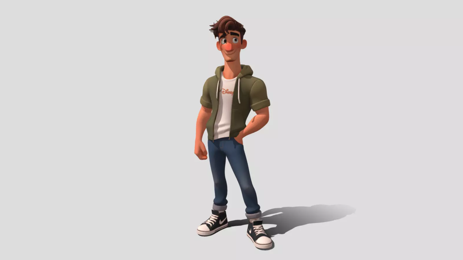 Cool young man stylized 3d character 3D model_0