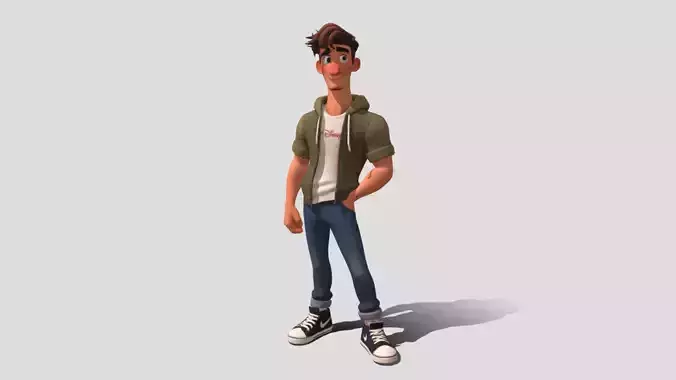 Cool young man stylized 3d character