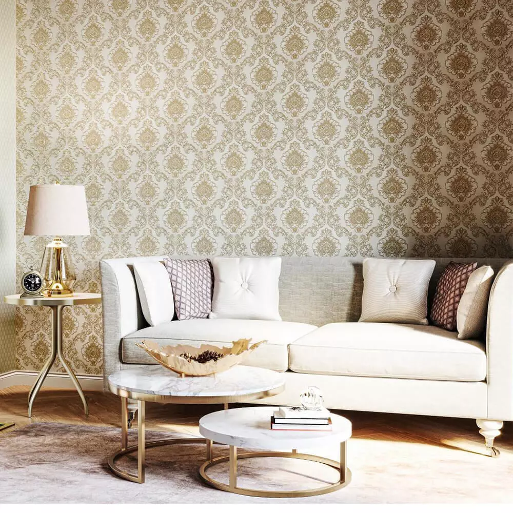 Gold Damask Medallion Wallpaper Texture Texture_0