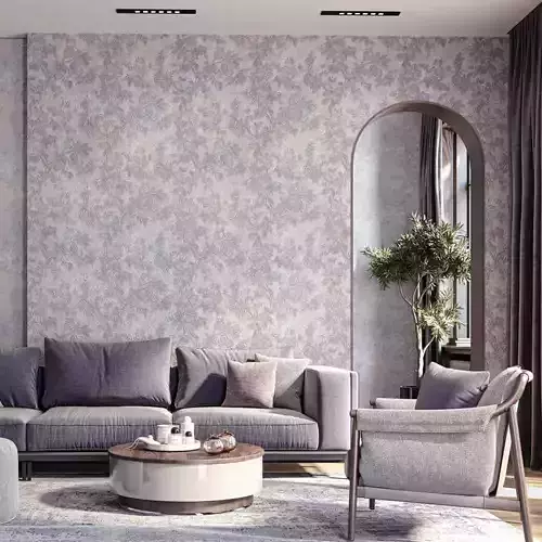 Muted Chinoiserie Floral Wallpaper Texture 