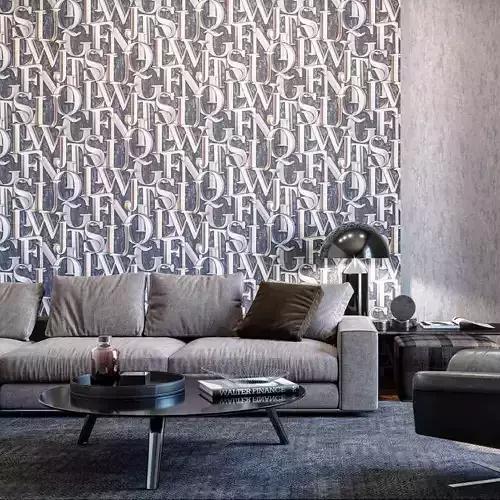 3D Metallic Alphabet Wallpaper Texture