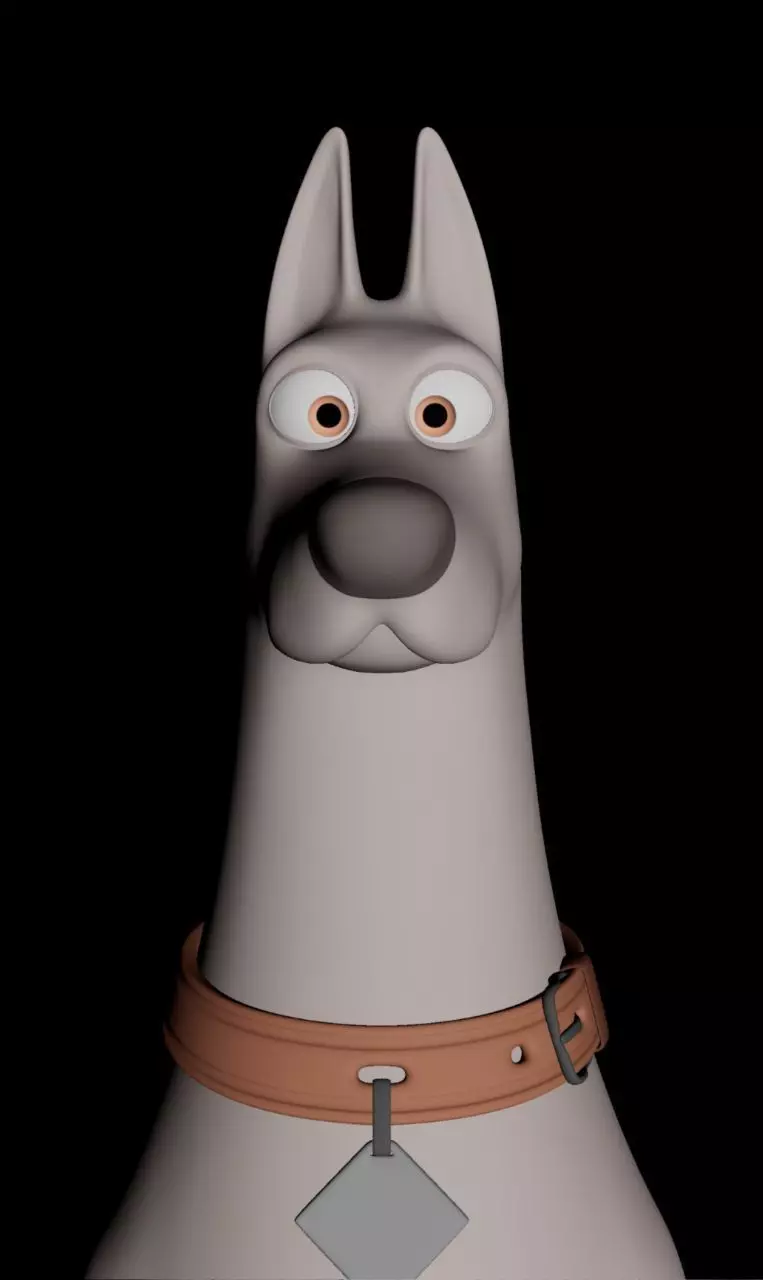 Doberman Dog Character Low-poly 3D model_0