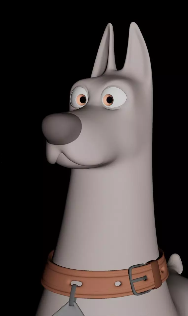 Doberman Dog Character Low-poly 3D model_3