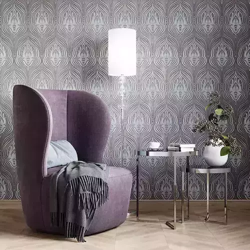 Art Deco Plum Fan Wallpaper Texture 